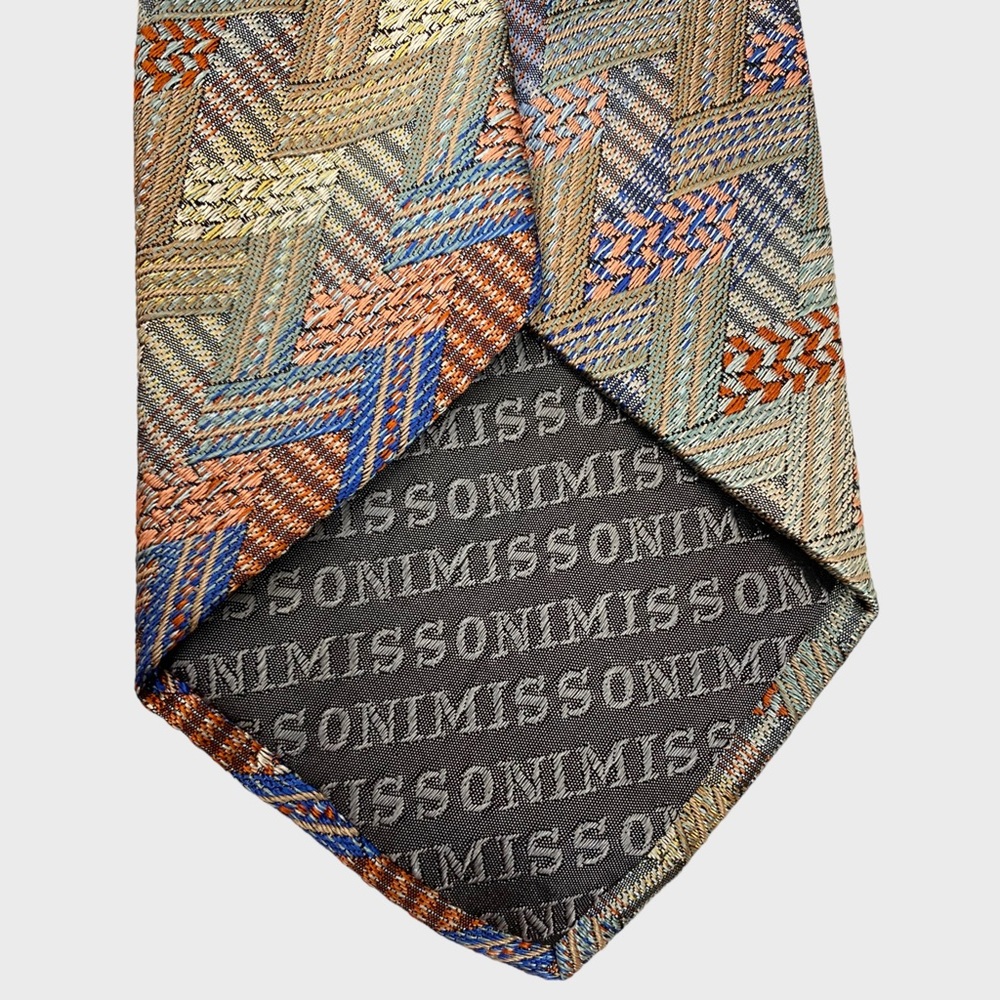 Missoni Multicolor Chevron Zig Zag Silk Tie - Picture 6 of 7